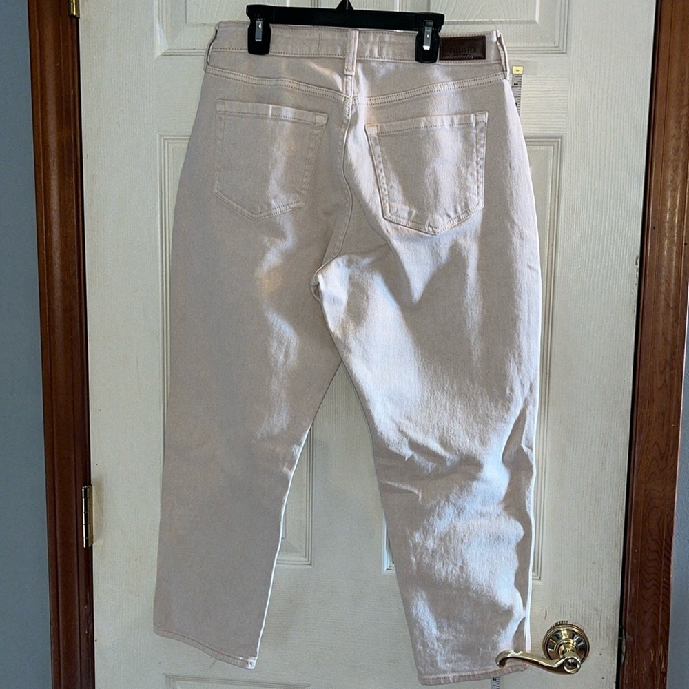 NWT-Hollister-9S(29×25)-tan-curvy high-rise mom jeans, Hollister vintage stretch